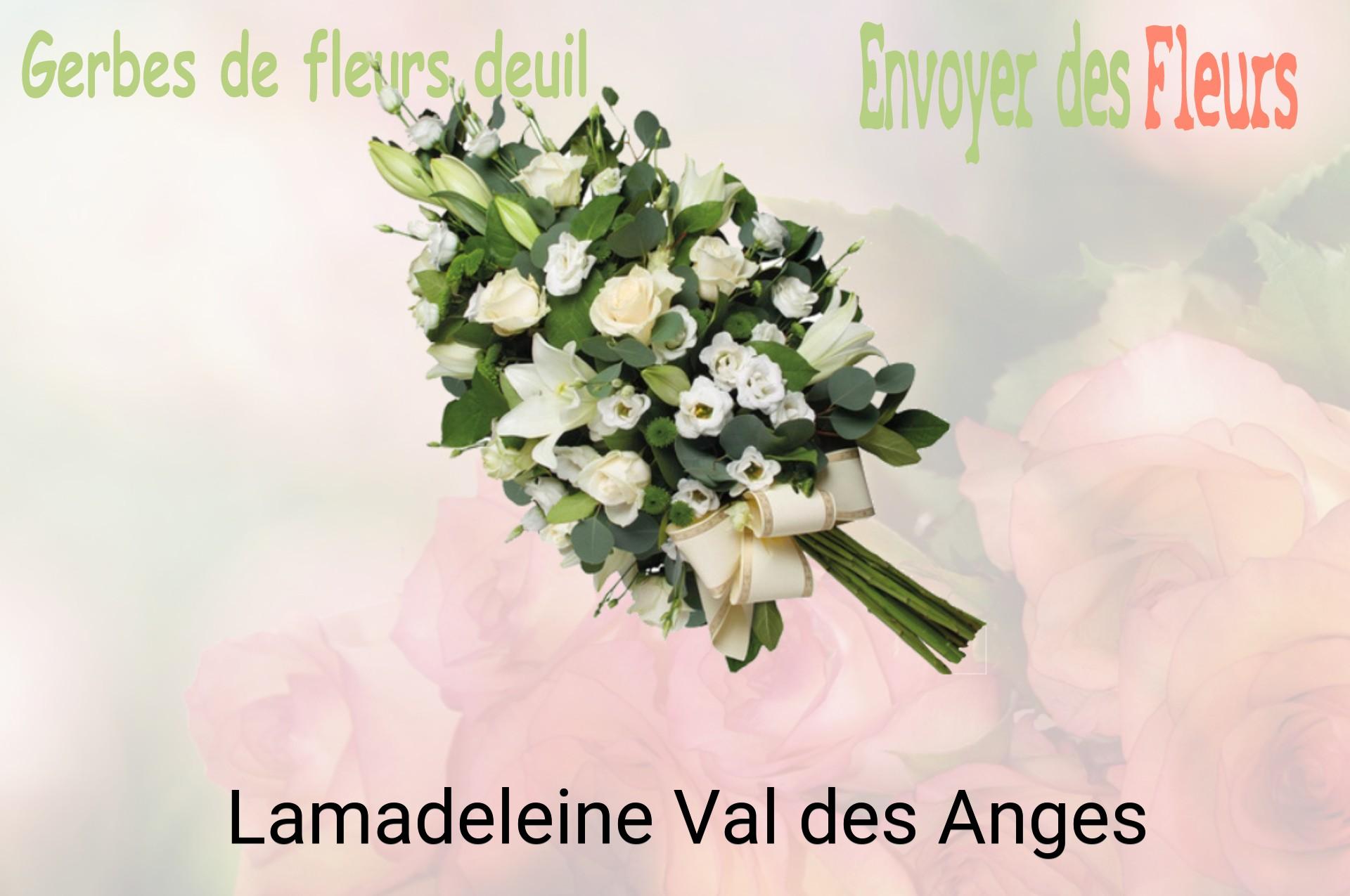 Gerbe de fleurs de deuil livrée à Lamadeleine-Val-des-Anges